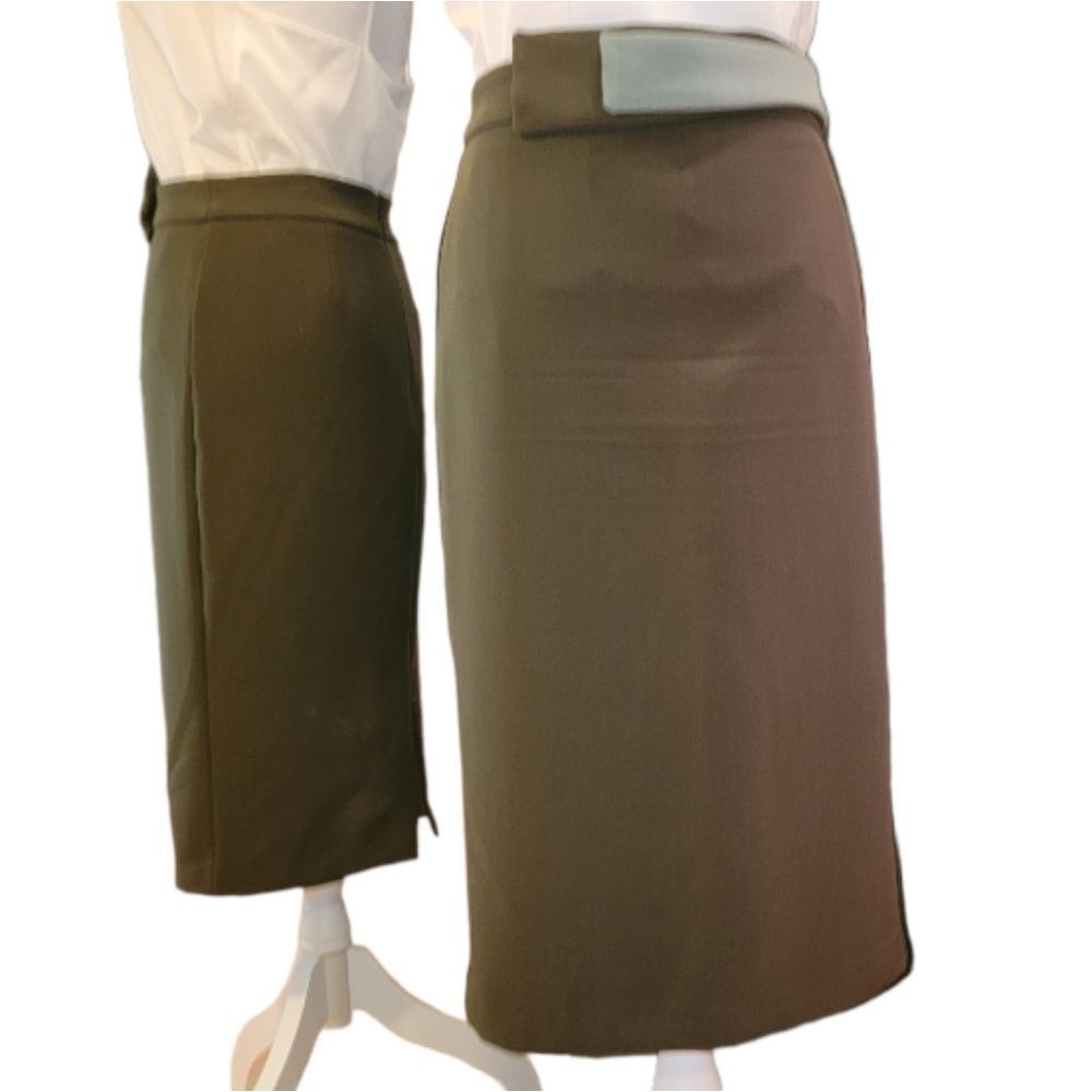 Eva Mendes/New York & Company (NY&Co) Olive/Green Pencil Skirt, 0, NWOT - Picture 2 of 15